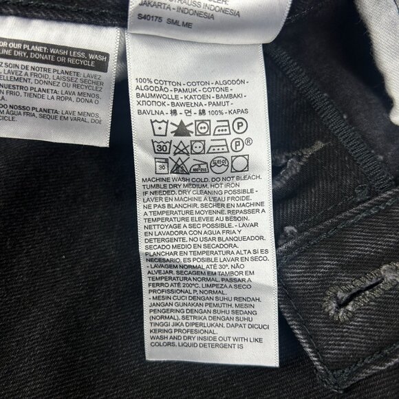 Levi's 501 Original Straight Button Fly Jeans Mens 34x32 Black Five Pocket Cotto - Picture 7 of 8